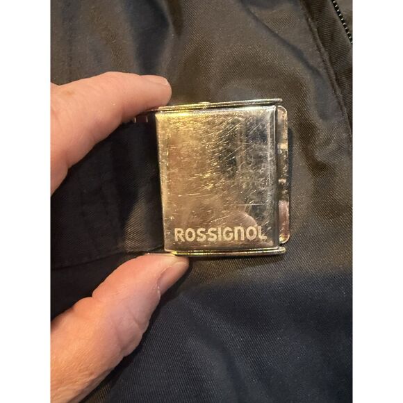 Rossignol 1907 Belted Insulated Ski Coat Black Faux Fur Removable Collar Small - Picture 13 of 13
